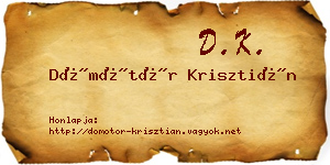 Dömötör Krisztián névjegykártya
