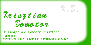 krisztian domotor business card